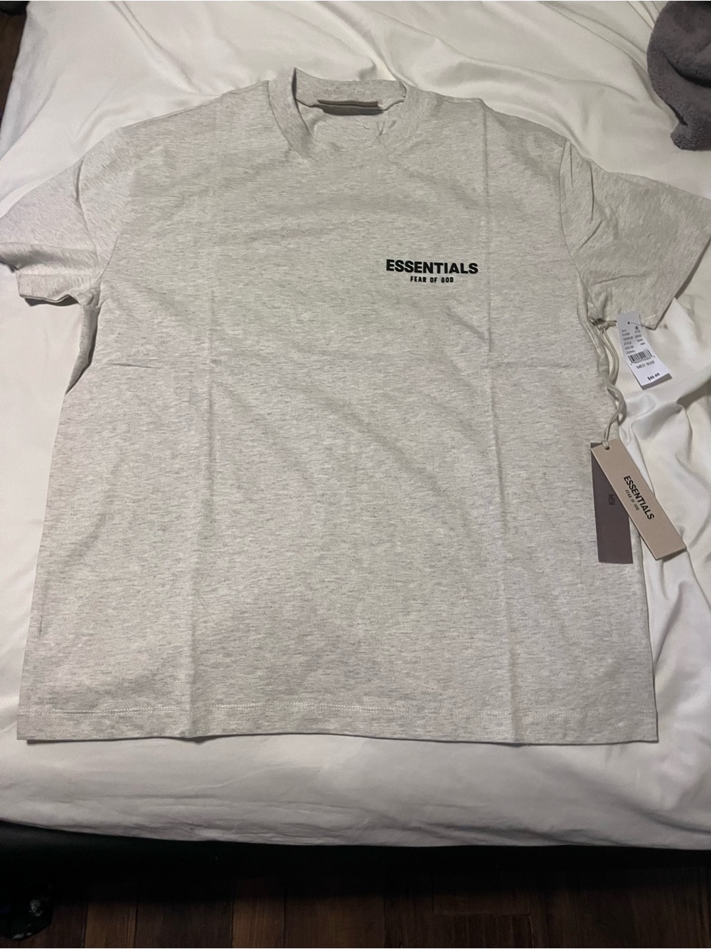 Essentials Short Sleeve Logo Tee in Heather Gray